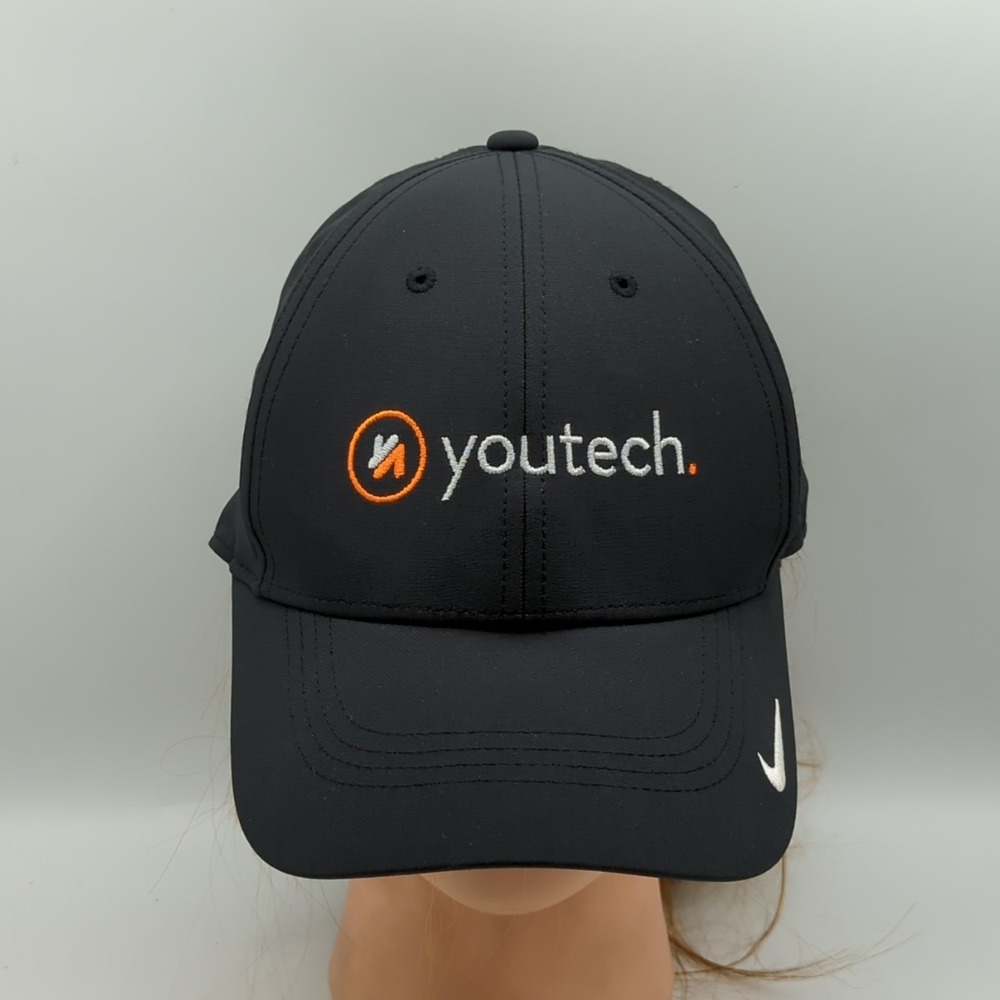 Nike Dri-FIT Legacy91 Black Hat Youtech Logo Adjustable Cap Lightweight OSFM